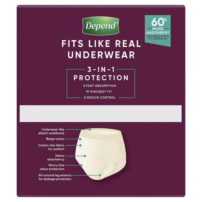 Depend Realfit Underwear Super Female Extra Large 8 Pack