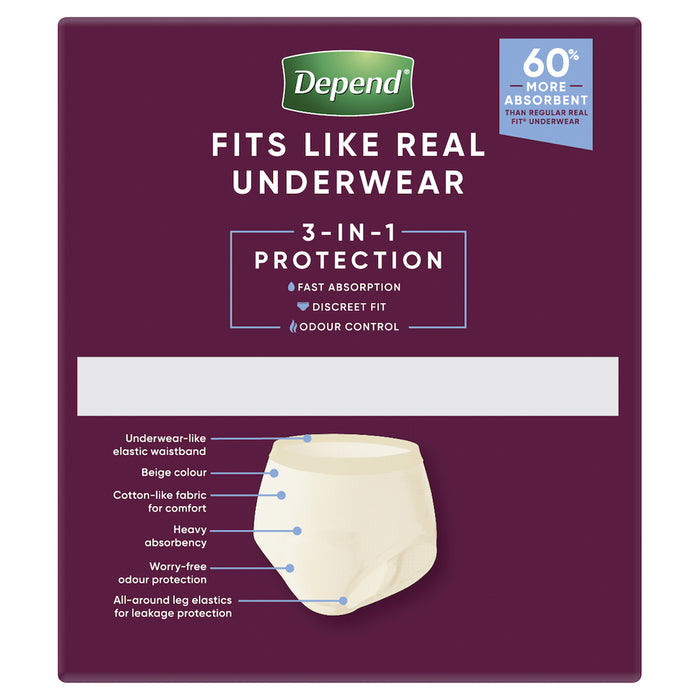 Depend Realfit Underwear Super Female Large 8 Pack