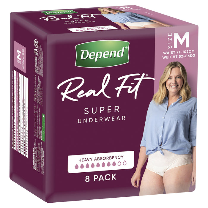 Depend Realfit Underwear Super Female Medium 8 Pack