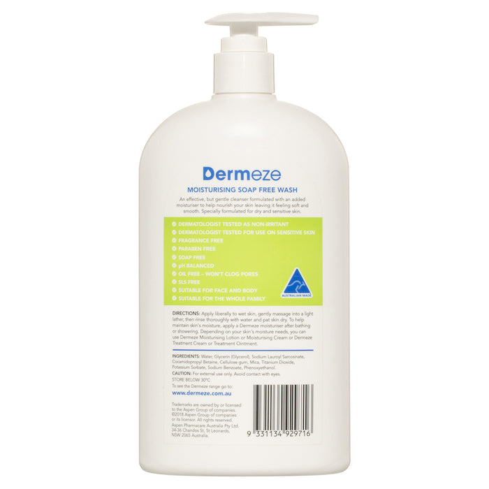 Dermeze Moist Soap Free Wash 500ml