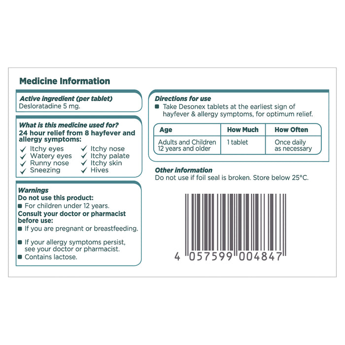 Desonex 5mg 20 Tablets