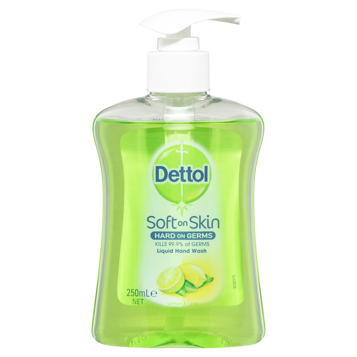 Dettol Liquid Hand Wash Refreshing Lemon Lime Anti-Bacterial Pump 250ml