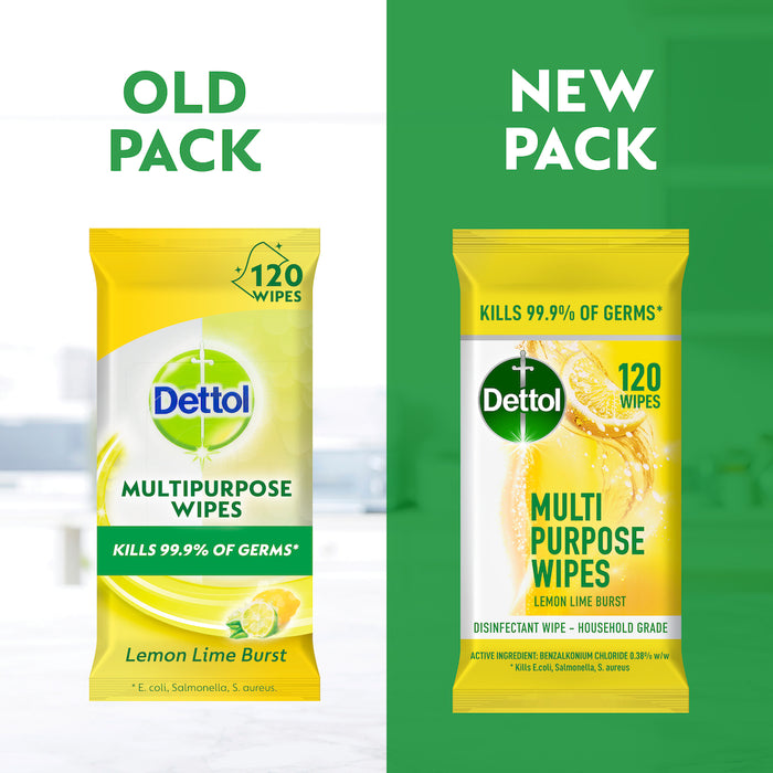 Dettol Multipurpose Wipes Lemon 120 Wipes