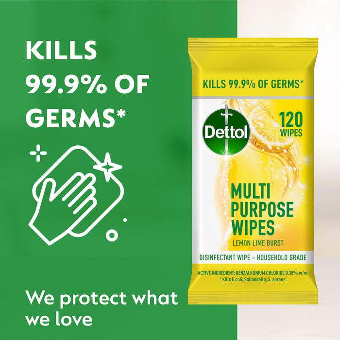 Dettol Multipurpose Wipes Lemon 120 Wipes