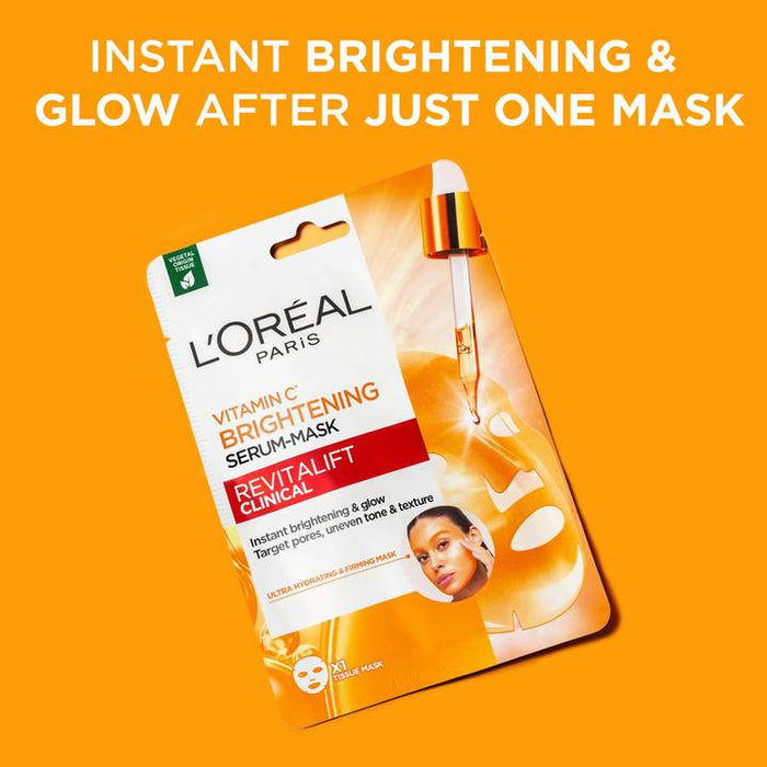 L'Oreal Revitalift Vitamin C Brightening Serum Sheet Mask 30g.