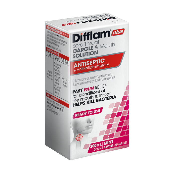 Difflam-C Sore Throat Gargle & Mouth Solution + Antiseptic 200ml