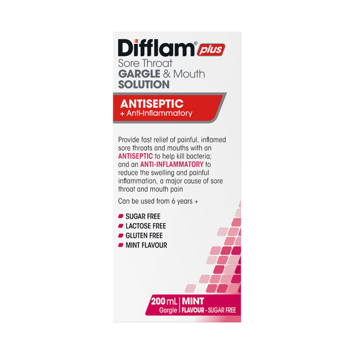 Difflam-C Sore Throat Gargle & Mouth Solution + Antiseptic 200ml