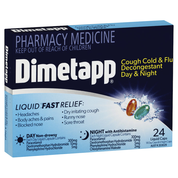 Dimetapp 咳嗽感冒和流感减充血剂日间和夜间 24