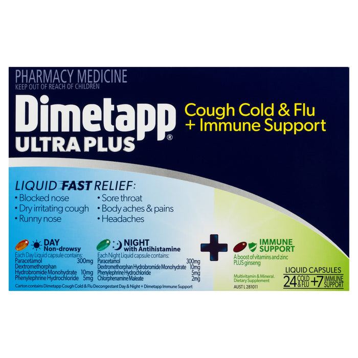 Dimetapp Ultra Plus Cough Cold & Flu + Immune 24