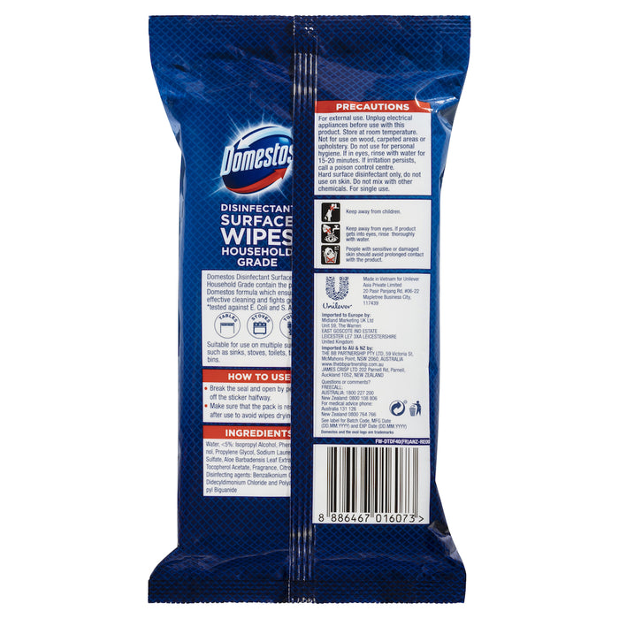 Domestos Disinfecting Wipes 40