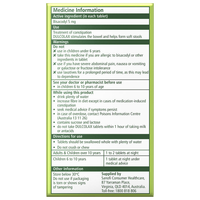 Dulcolax 5mg 200 Tablets