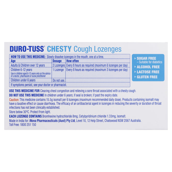 Duro-Tuss Chesty Lozenges Sugar Free Berry 24