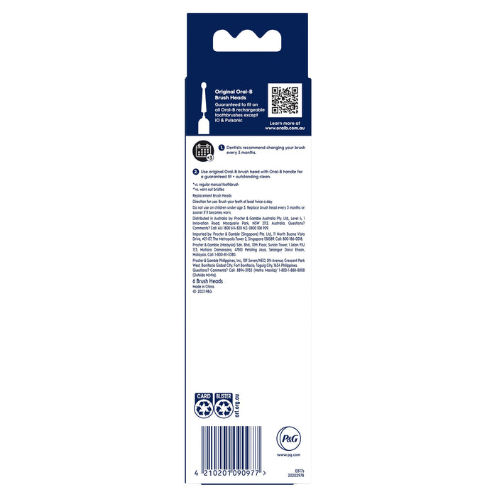 Oral B Power Toothbrush Sensitive Clean Refills 6 Pack