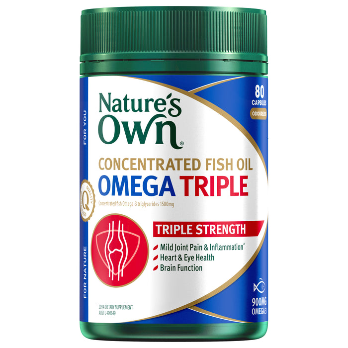 Nature's Own Concentrated Fish Oil Omega Triple 80Capsules