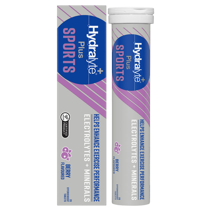 Hydralyte Plus Sport Berry 20 Effervescent Tablets