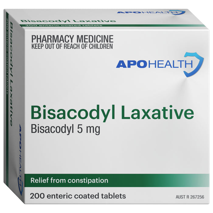 APO Bisacodyl Laxative 5mg 200 Tablets