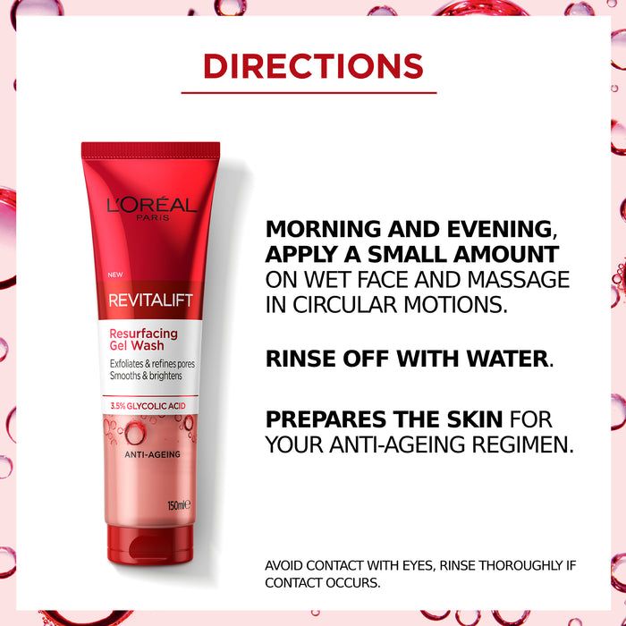 L'Oreal Revitalift Resurfacing Gel Wash 150ml.
