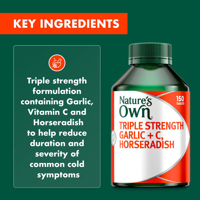 Nature's Own Triple Strength Garlic, C, Horseradish 150 Tablets