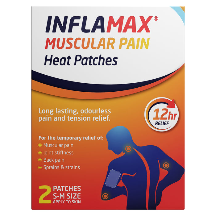Inflamax Muscular Pain Heat Patches 2 Patches S-M Size