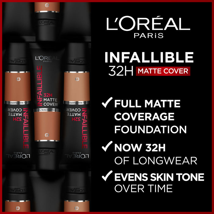 L'Oreal Infallible 32H Matte Cover Liquid Foundation With 4% Niacinamide 320 Toffee