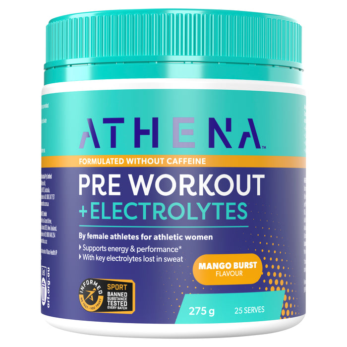 Athena Pre Work Out + Electrolytes 275g Mango Short Dated