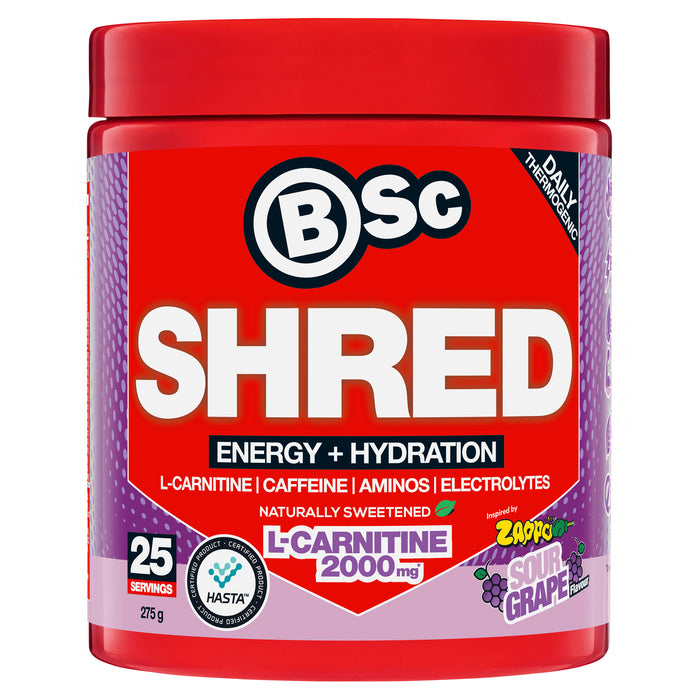 BSc Energy Shred Hydration Zappo Sour Grape Powder 275g