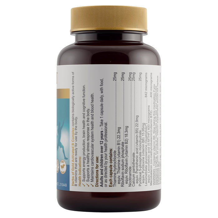 Herbs Of Gold Activated B Complex 60 Capsules