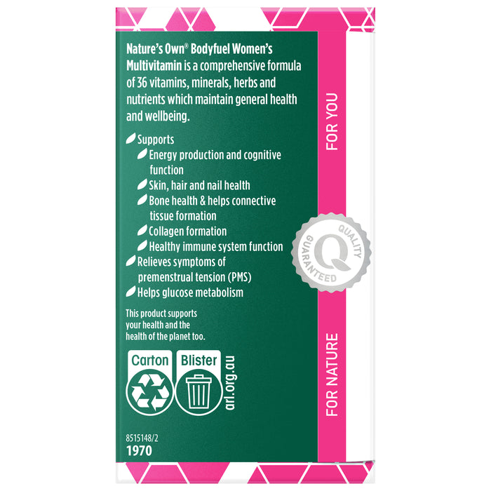 Nature's Own Body Fuel Women Multivitamin 60 Tablets.