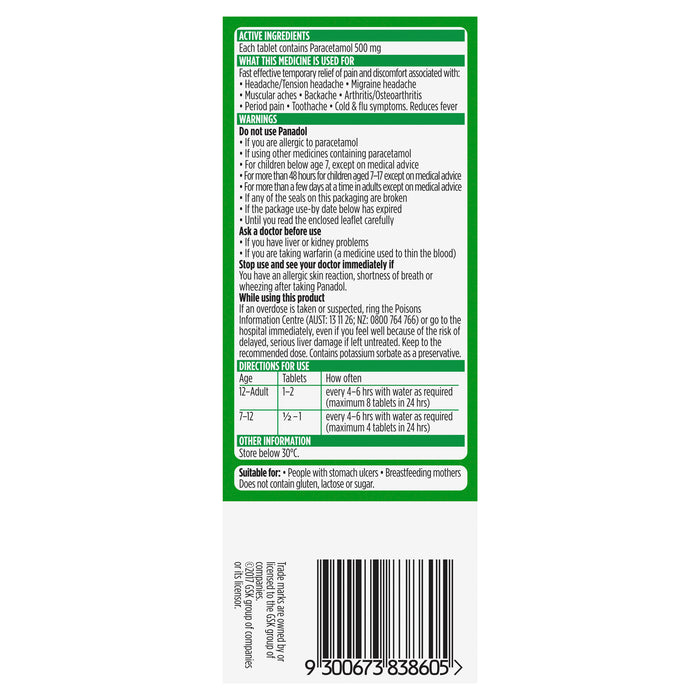 Panadol Tablets 20