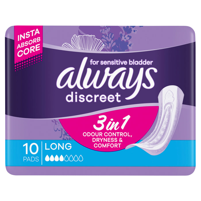 Always Discreet Long Pad 10 Pack