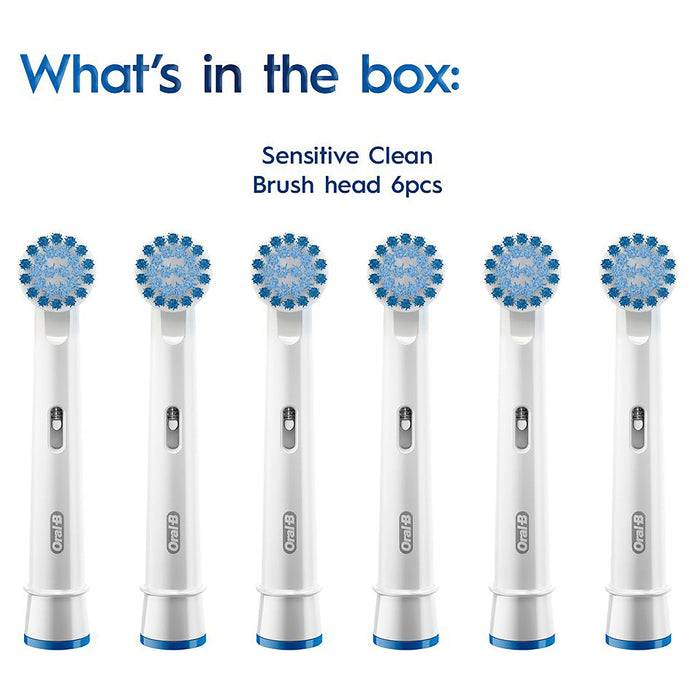Oral B Power Toothbrush Sensitive Clean Refills 6 Pack