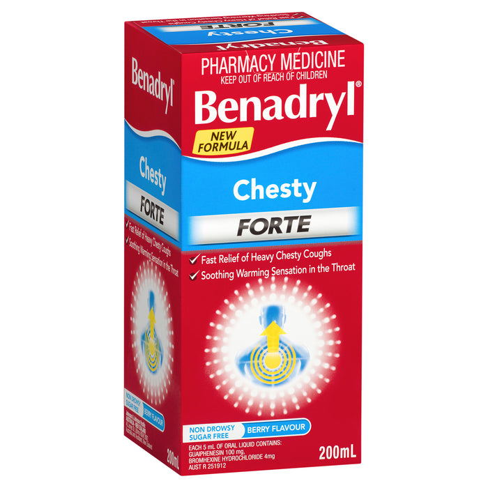 Benadryl Chesty Forte Cough Liquid Berry Flavour 200mL