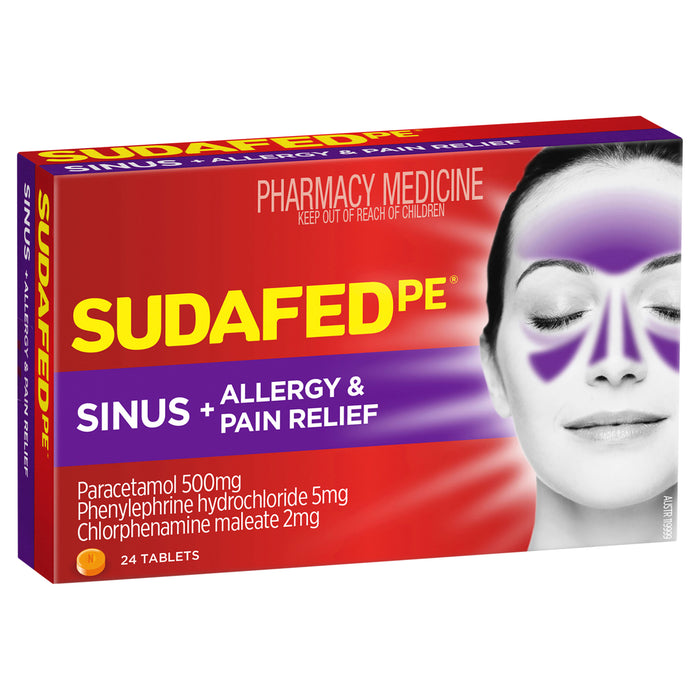 Sudafed PE Sinus Pain and Allergy Tablets 24.
