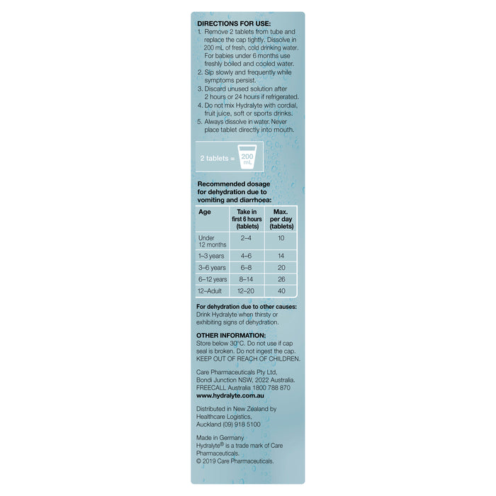 Hydralyte Effervescent Tablets Lemonade 20