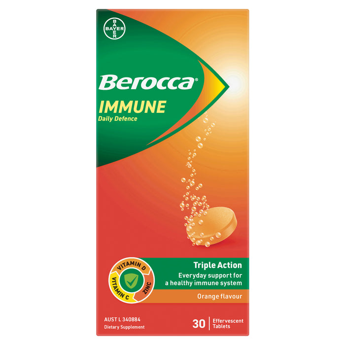 Berocca Immune Daily Defence Orange 30 Effervescent Tablets