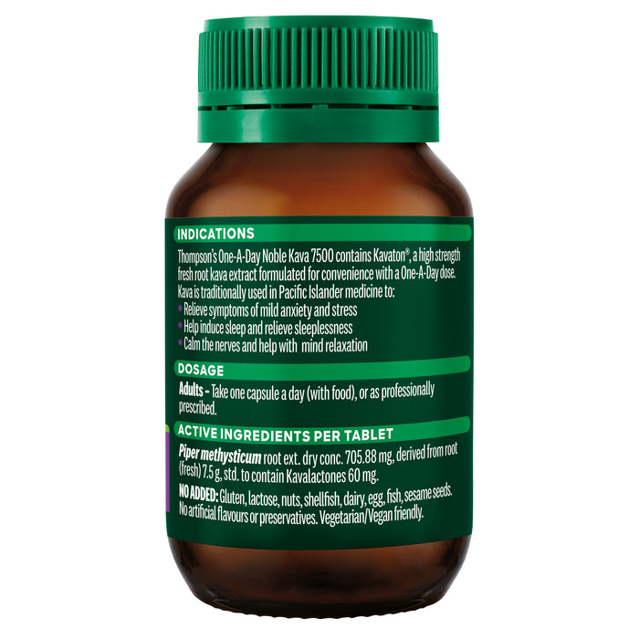 Thompsons One A Day Noble Kava 7500 30 Capsules