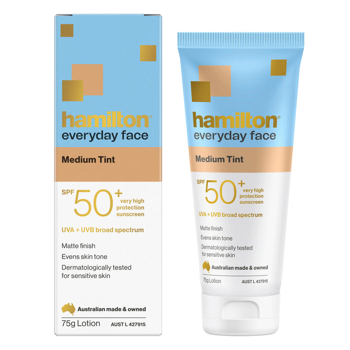 Hamilton Everyday Face Lotion Medium Tinted SPF 50+ 75g