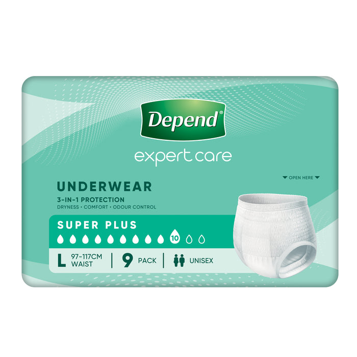 Depend Adult Underwear Super Plus Large 9 Pack