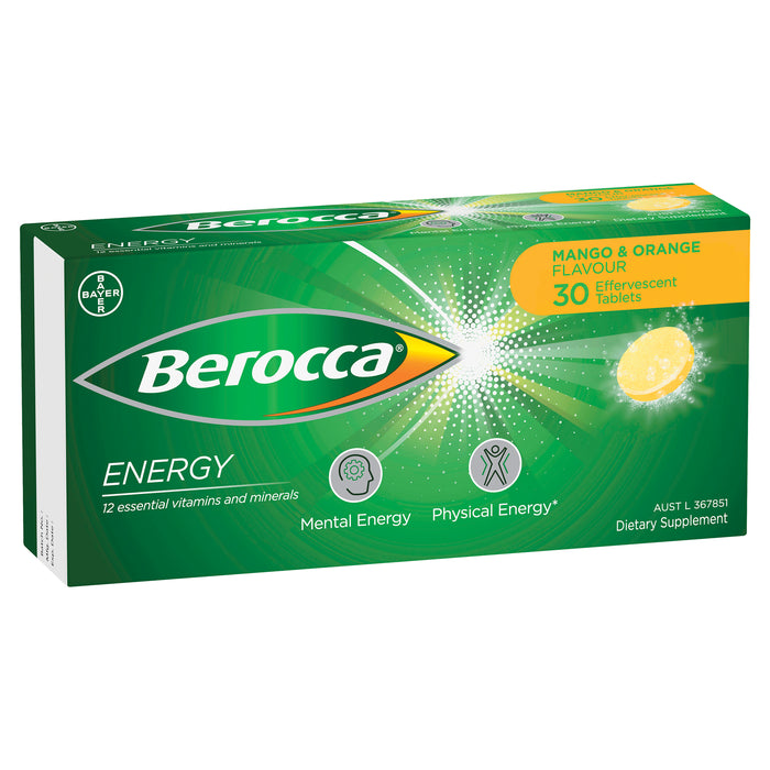 Berocca Energy Effevecent Mango & Orange 30 Tabs