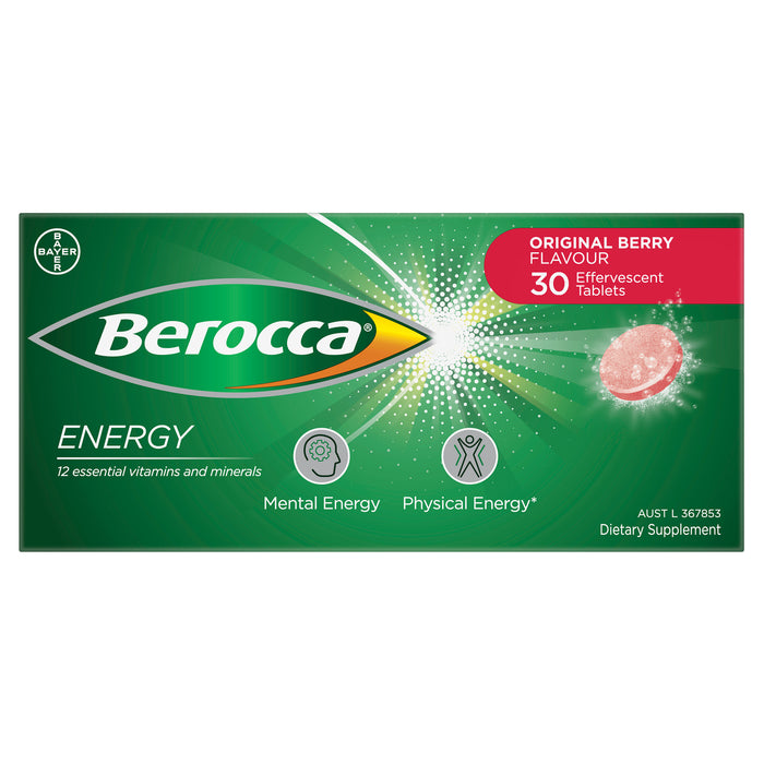Berocca Energy Original Berry Effervescent Tablets 30