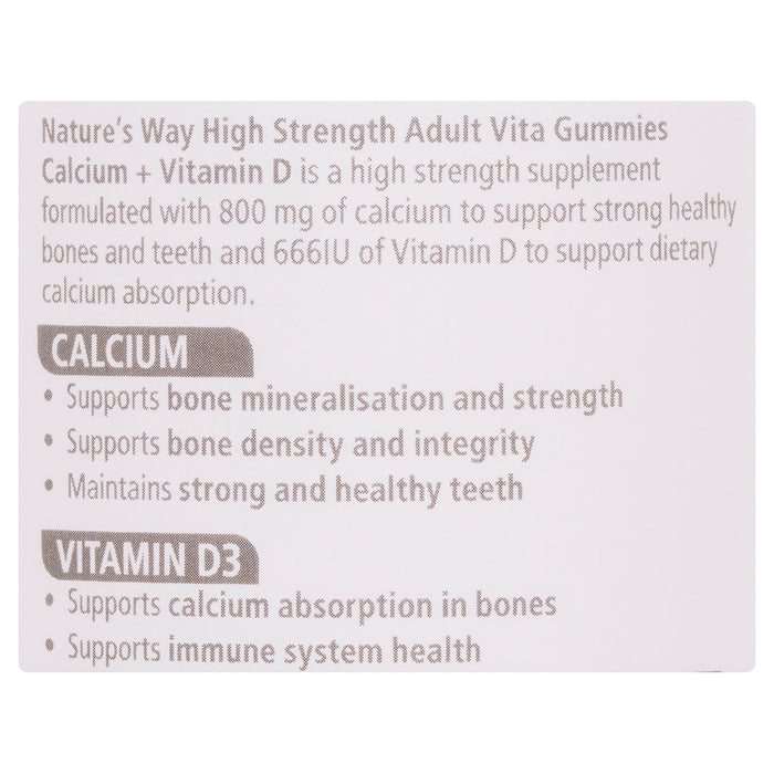 Nature's Way Calcium High Strength Sugar Free 60 Gummies