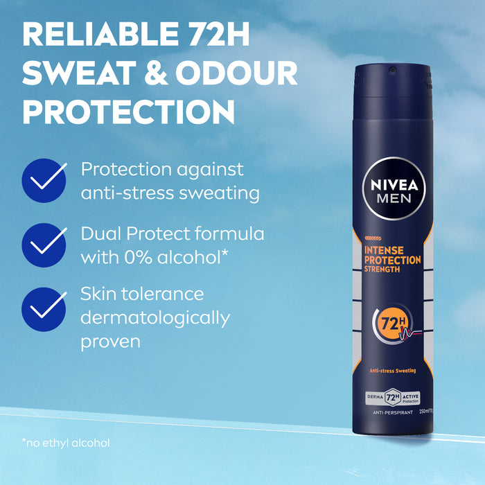 NIVEA MEN Intense Protection Strength Anti-Perspirant Aerosol 250ml.