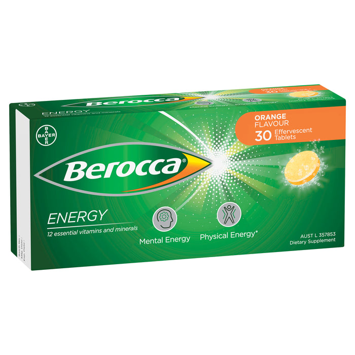 Berocca Energy Orange Effervescent Tablets 30