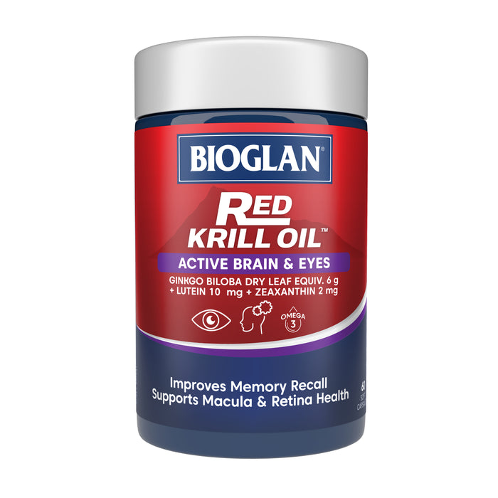 Bioglan Active Red Krill Oil Brain + Eyes 60 Capsules.