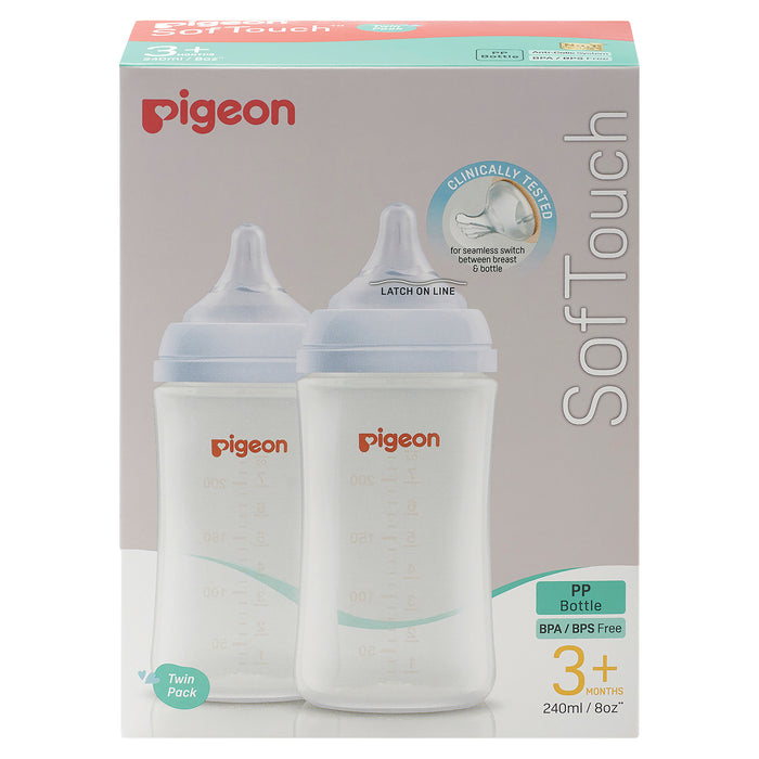 Pigeon Softouch Bottle PP Twin Pack 3 months plus 240ml.