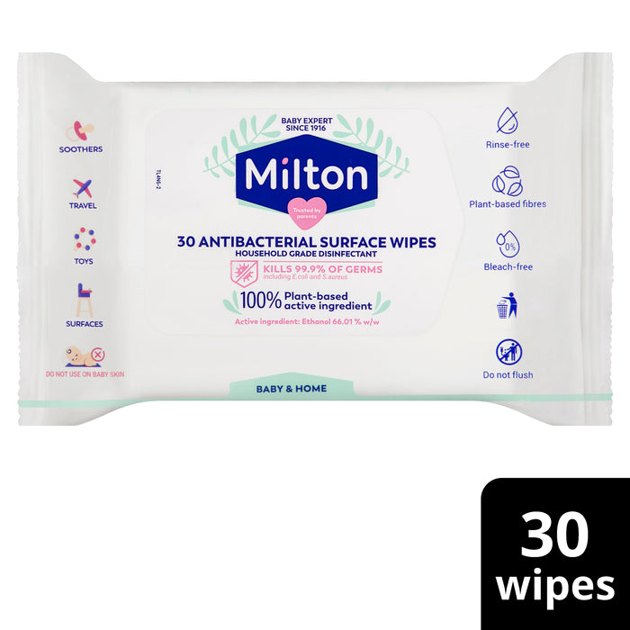 Milton Antibacterial Wipes 30 Pack