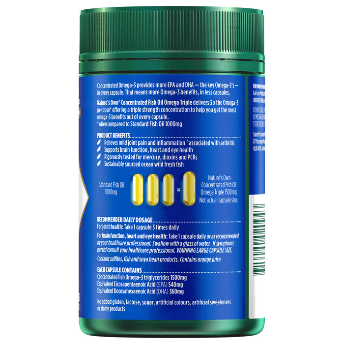 Nature's Own Concentrated Fish Oil Omega Triple 80Capsules