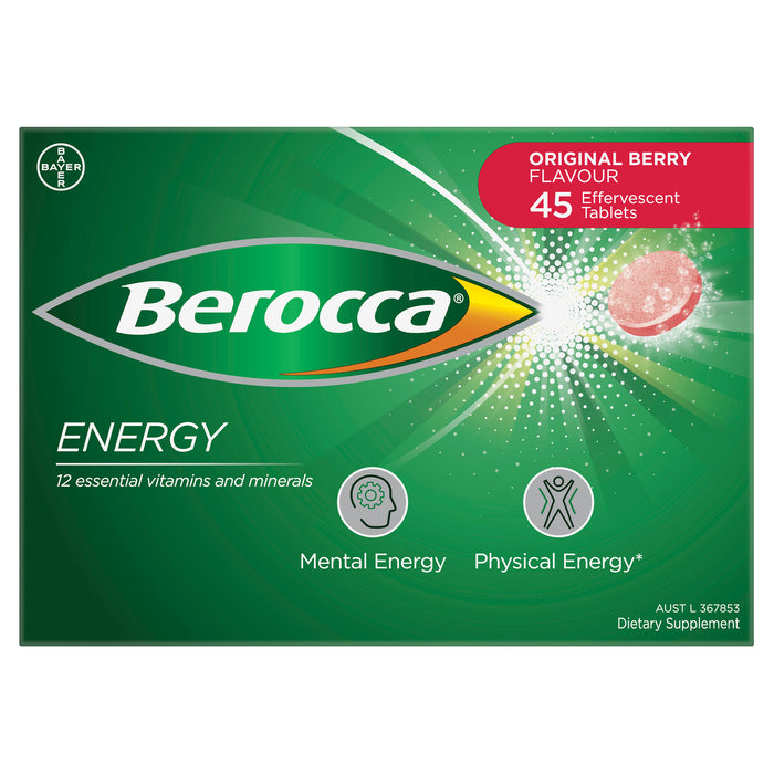 Berocca Energy Original Berry Effervescent Tablets 45