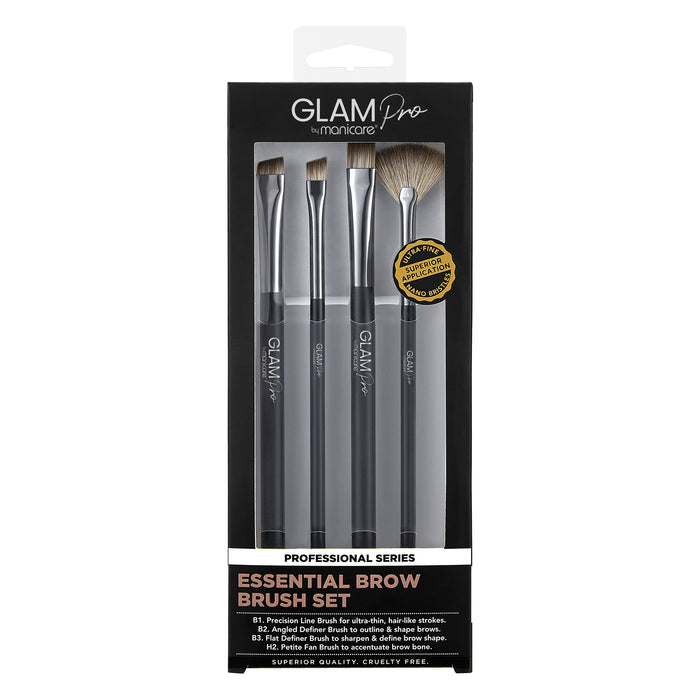 Glam Pro By Manicare Essential Professional Brow Brush Set