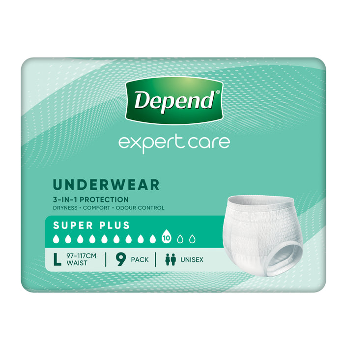 Depend Adult Underwear Super Plus Large 9 Pack